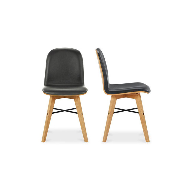Napoli Leather Dining Chair Black-Set Of Two