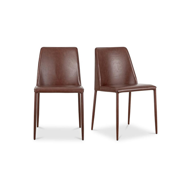 Nora Dining Chair Smoked Cherry Vegan Leather-Set Of Two