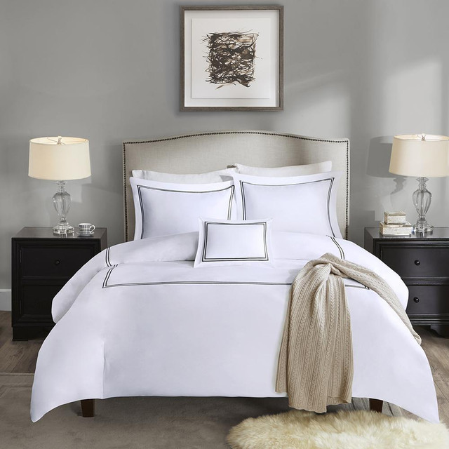 100% Cotton Sateen Embroidered Comforter Set,MPS10-084