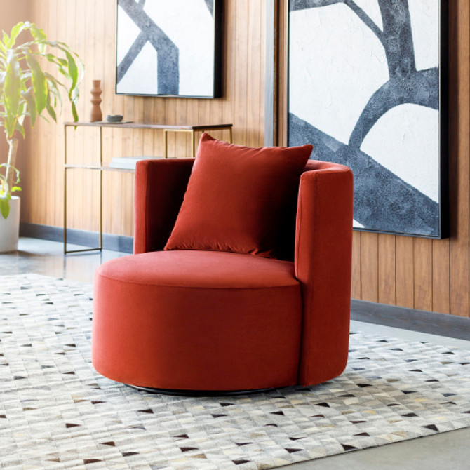 Lorient Velvet Swivel Chair