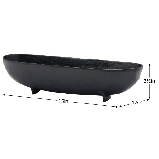 Black Aluminum Footed Boat Bowl