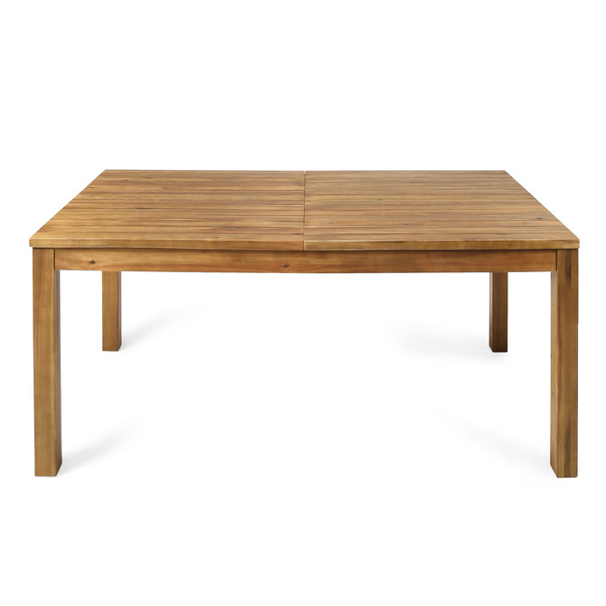 Willim Outdoor Expandable Teak Finished Acacia Wood Dining Table