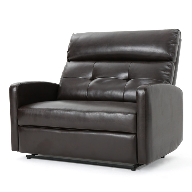 Hana Brown Leather 2 Seater Recliner