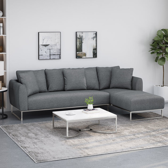Clarke Contemporary Sectional Sofa with Chaise Lounge