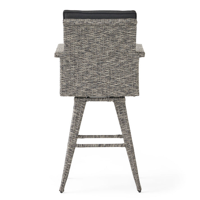 Gizette Mixed Black Wicker Barstools (Set of 2)