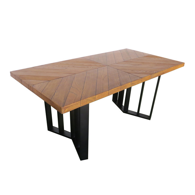 Andre Outdoor Textured Brown Finish Light Weight Concrete Dining Table