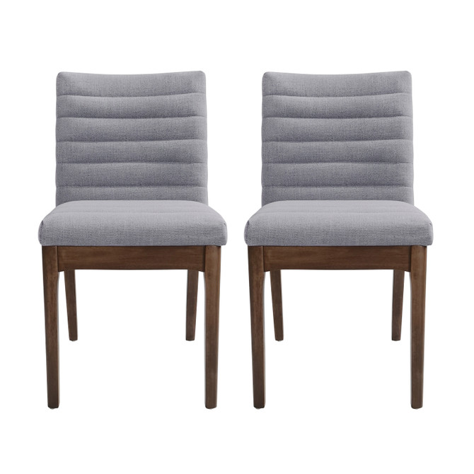 Elisson Mid Century Modern Channel Stitch Dining Chairs, Set of 2