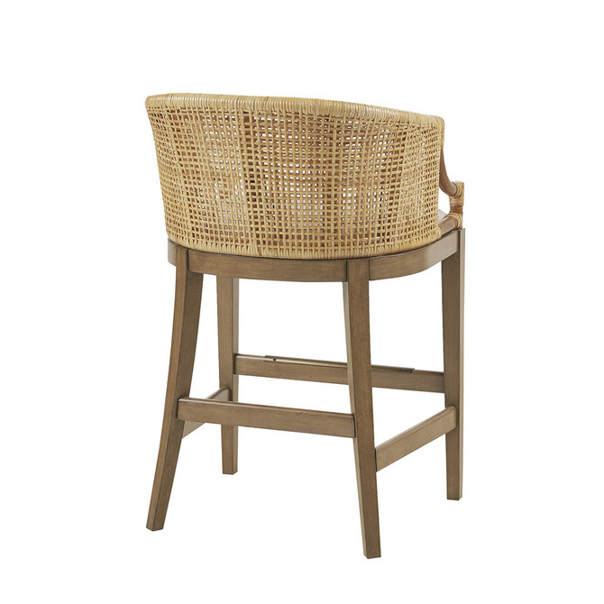 Handcrafted Rattan Counter Stool 25" H