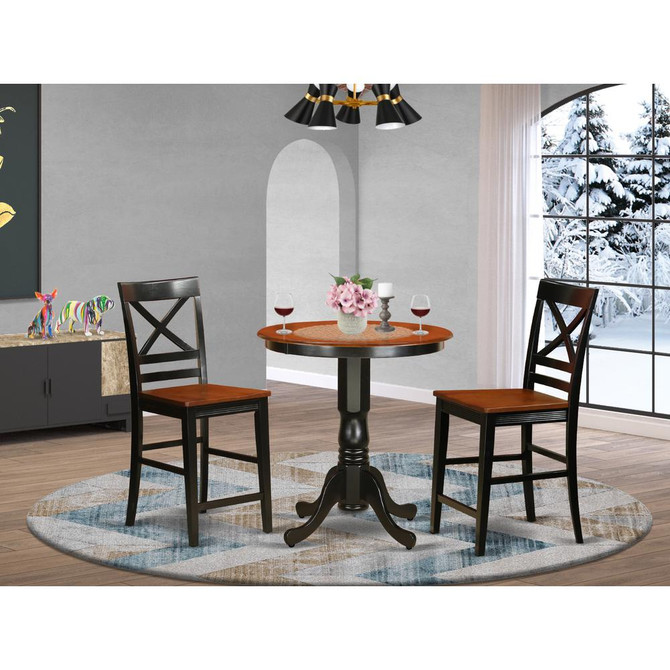 3  PC  counter  height  Table  and  chair  set  -  Dining  Table  and  2  counter  height  stool.