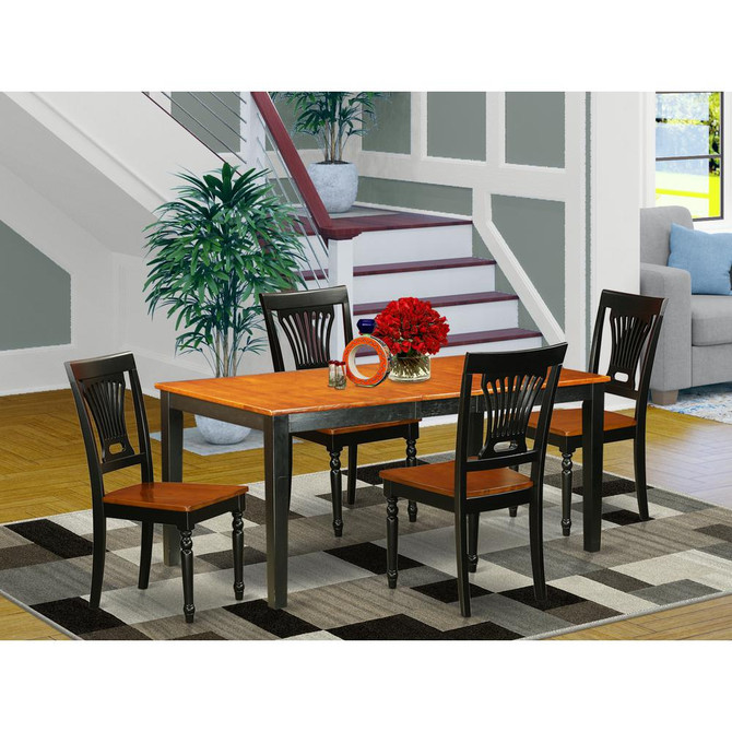 5  PC  Table  set-Dining  Table  and  4  Wooden  Dining  Chairs