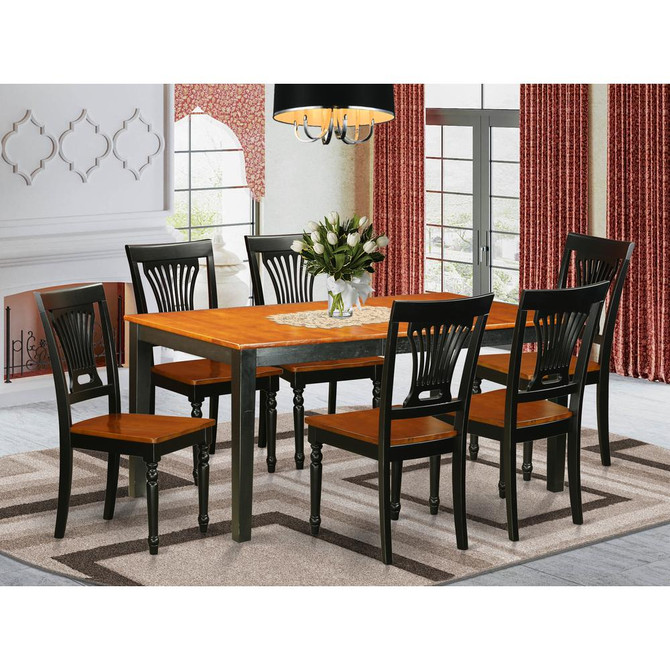 7  PC  Table  set-Dining  Table  and  6  Wood  Dining  Chairs