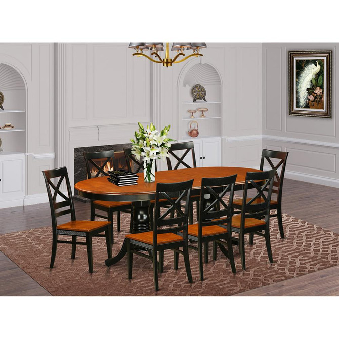 9  PC  Dining  set-Dining  Table  with  8  Wooden  Dining  Chairs