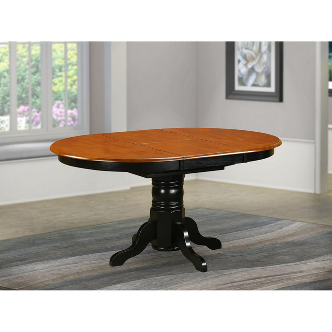 Avon  Oval  Table  With  18"  Butterfly  leaf  -Black  and  Cherry  Finish.