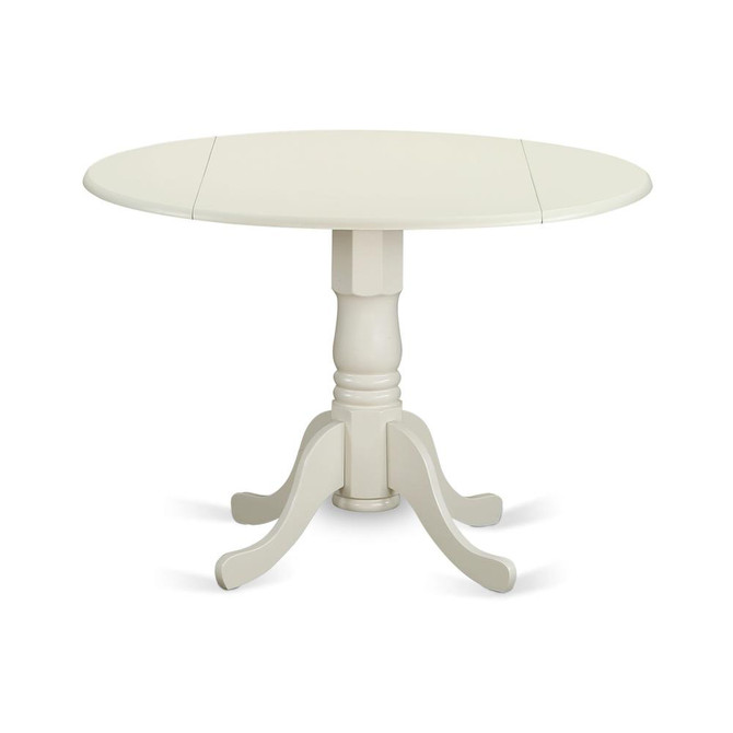 3 Piece Dining Set Consists of a Round Kitchen Table with Dropleaf