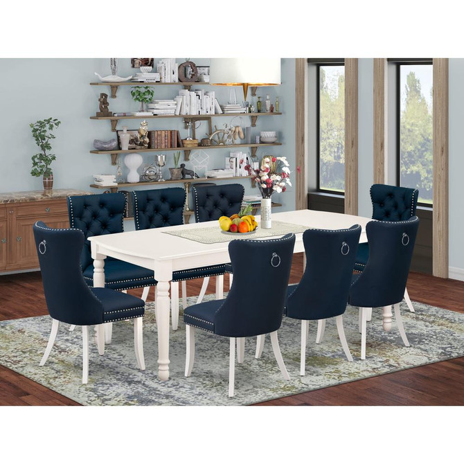 9 Piece Dining Set Consists of a Rectangle Kitchen Table with Butterfly Leaf