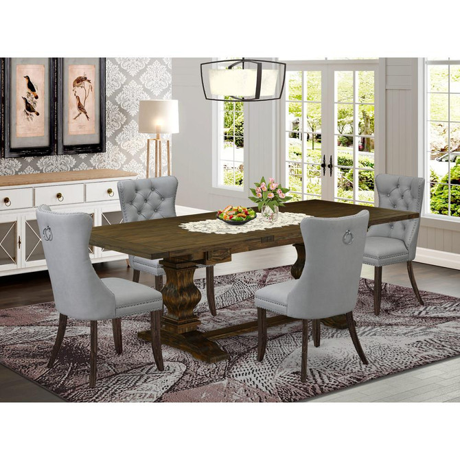 5 Piece Dining Table Set Consists of a Rectangle Wooden Table