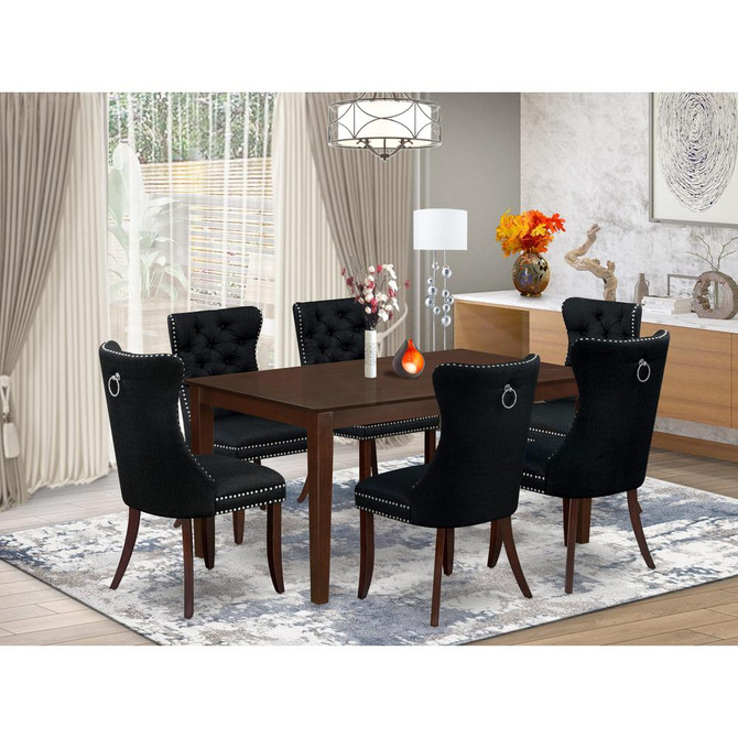 7 Piece Dining Table Set Consists of a Rectangle Kitchen Table