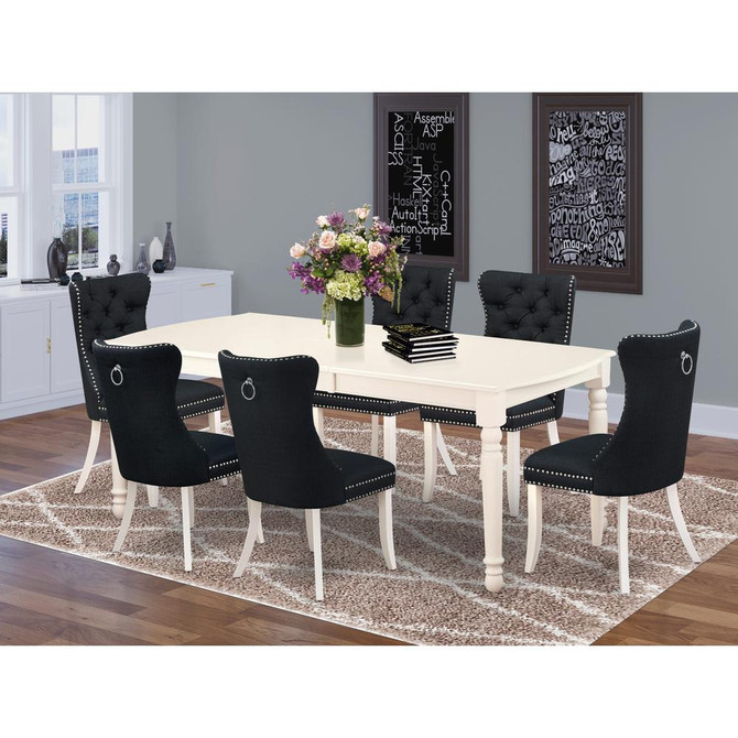 7 Piece Dining Set Consists of a Rectangle Kitchen Table with Butterfly Leaf