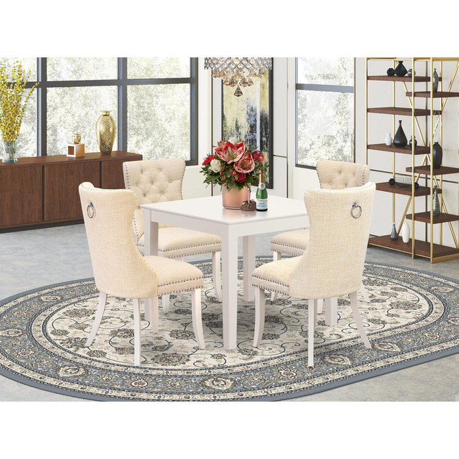 5 Piece Dinette Set for Small Spaces Contains a Square Dining Table