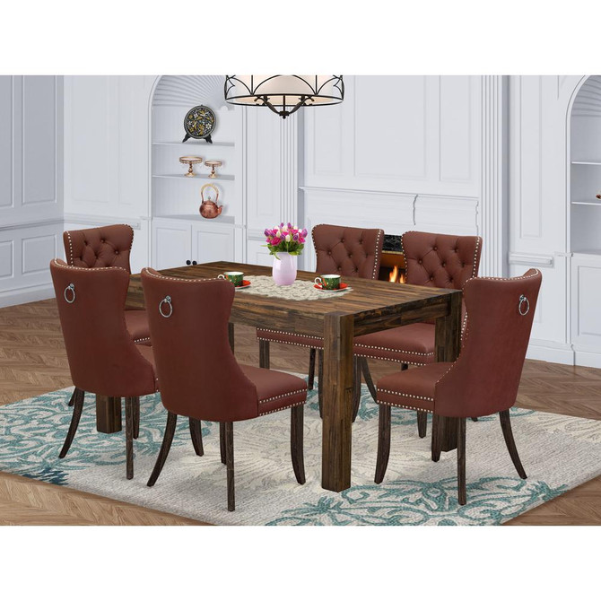 7 Piece Modern Dining Table Set