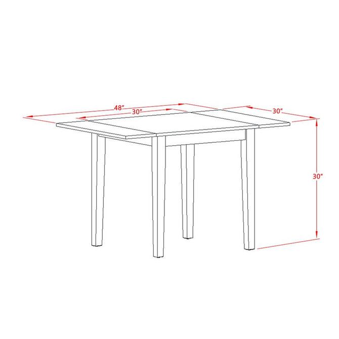 3 Piece Kitchen Set Contains a Rectangle Dining Table with Dropleaf