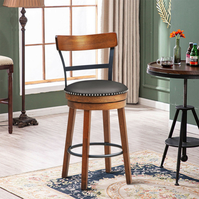 Set of 2 30.5 Inches Swivel Pub Height Dining Chair