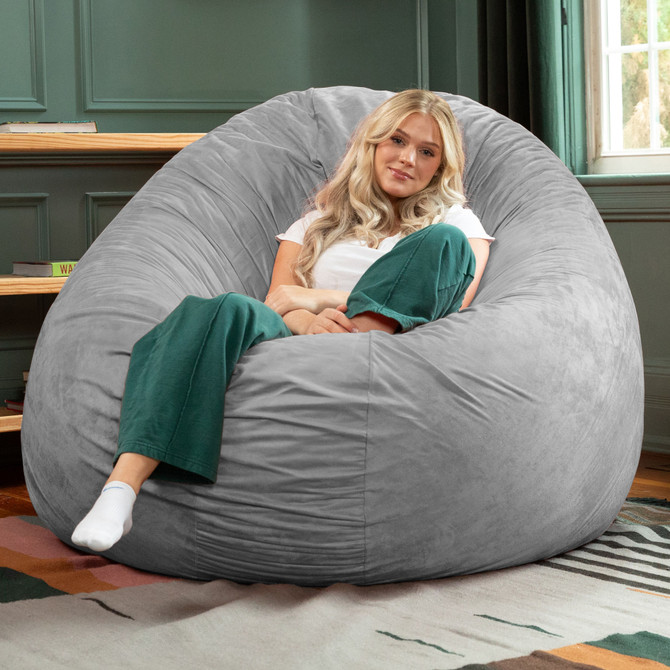 Jaxx 6 ft Cocoon - Large Bean Bag Chair for Adults, Platnium