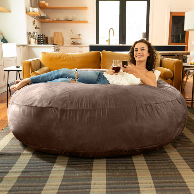 Jaxx 6 ft Cocoon - Large Bean Bag Chair for Adults, Chocolate