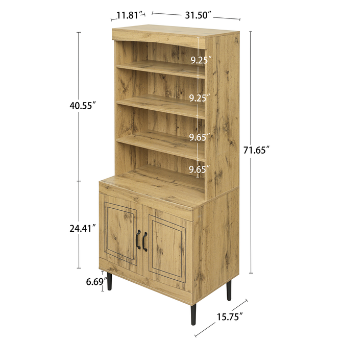 72" Kitchen Pantry Cabinet, Walnut