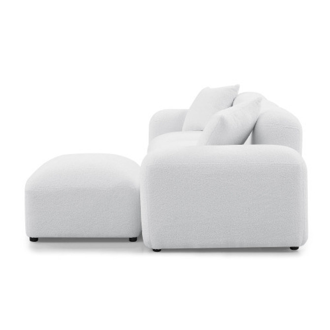 L-Shape Modular Sectional Sofa,DIY Combination,Teddy Fabric
