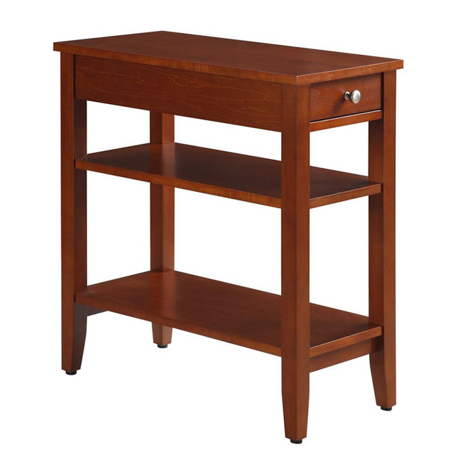American Heritage 1 Drawer Chairside End Table with Shelves Cherry