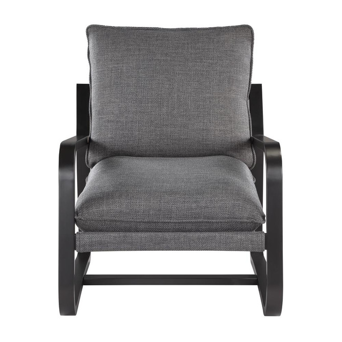 Barcelona Sling Chair Upholstered in Charcoal Fabric with Metal Frame