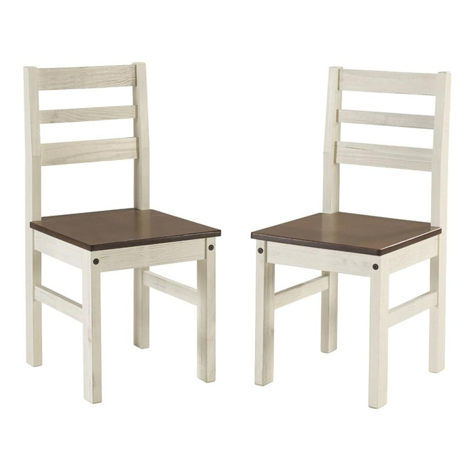 Model CADB107 Cottage Series Dining Chairs (Set of 2) in Distressed White