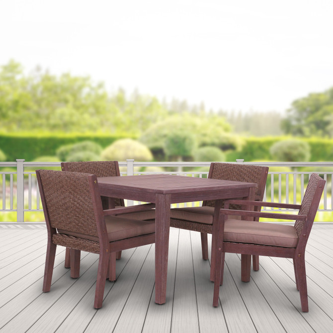 Courtyard Casual Bridgeport II 5 Pc Dining Set Includes: One 39" Table and 4 Dining Chairs
