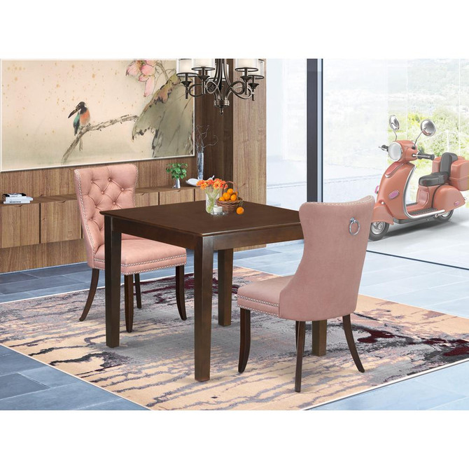 3 Piece Dining Table Set Consists of a Square Kitchen Room Table