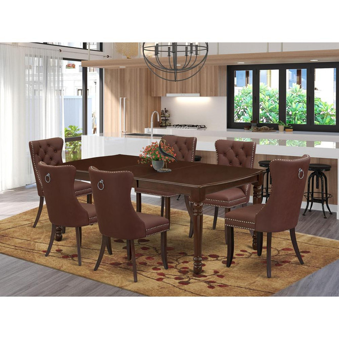 7 Piece Dining Room Set Consists of a Rectangle Wooden Table