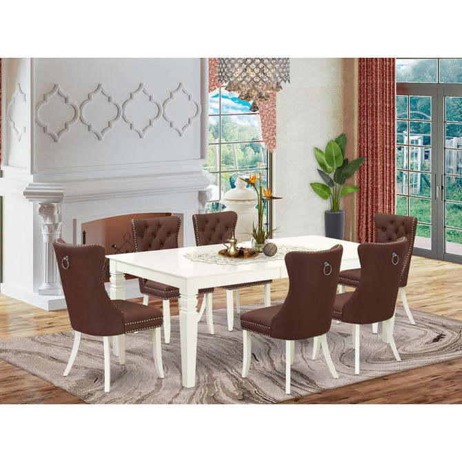 7 Piece Dining Set Contains a Rectangle Kitchen Table with Butterfly Leaf