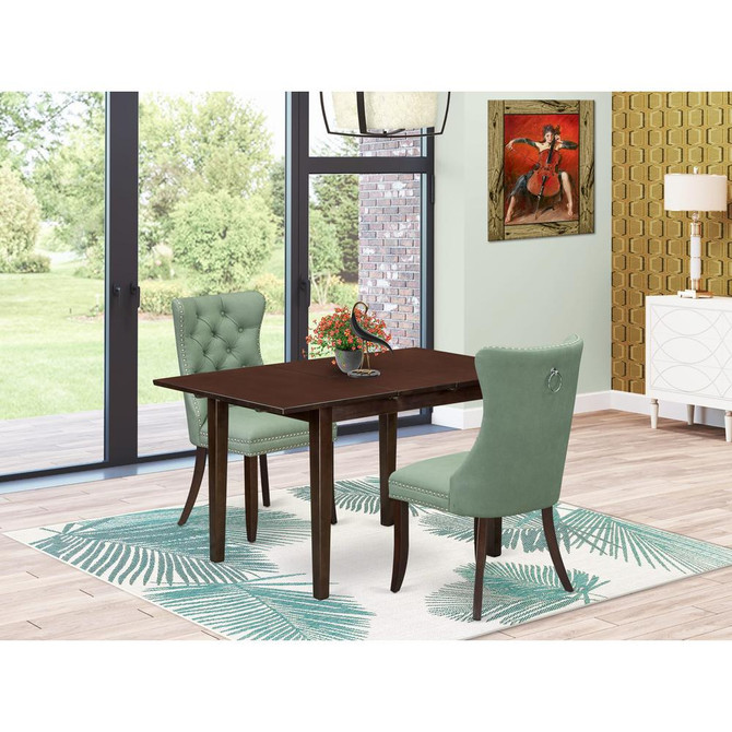 3 Piece Dining Set Consists of a Rectangle Kitchen Table with Butterfly Leaf