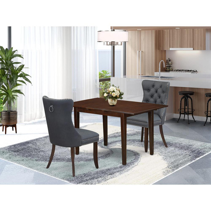 3 Piece Dining Set Consists of a Rectangle Kitchen Table with Butterfly Leaf