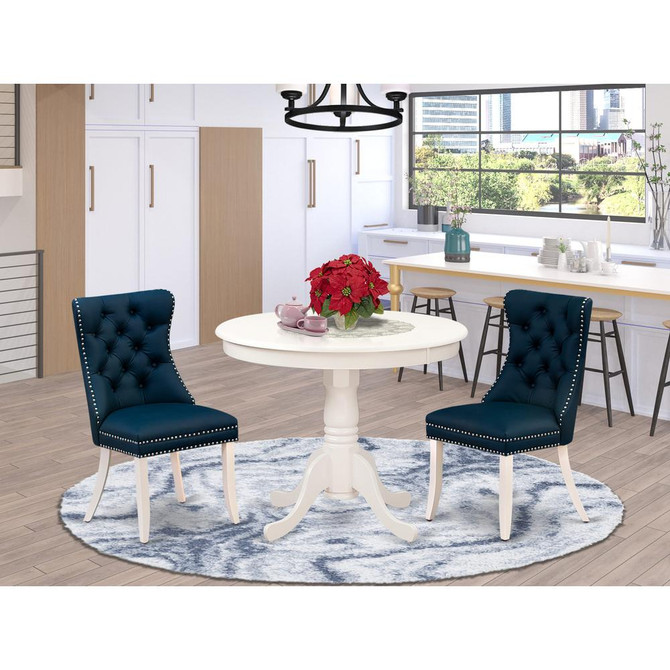 3 Piece Dining Room Furniture Set Consists of a Round Kitchen Table