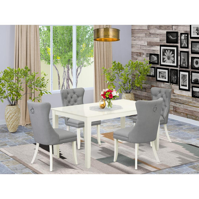 5 Piece Kitchen Table Set for 4 Consists of a Rectangle Dining Table