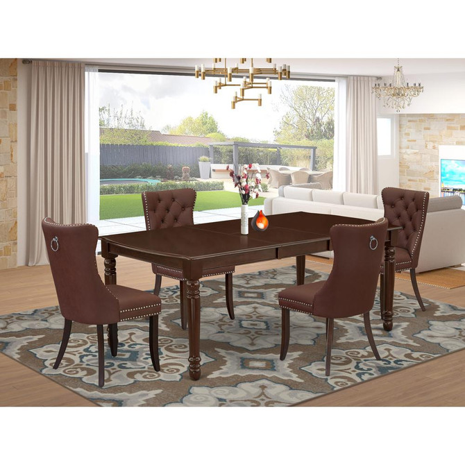 5 Piece Dinette Set Consists of a Rectangle Dining Table with Butterfly Leaf