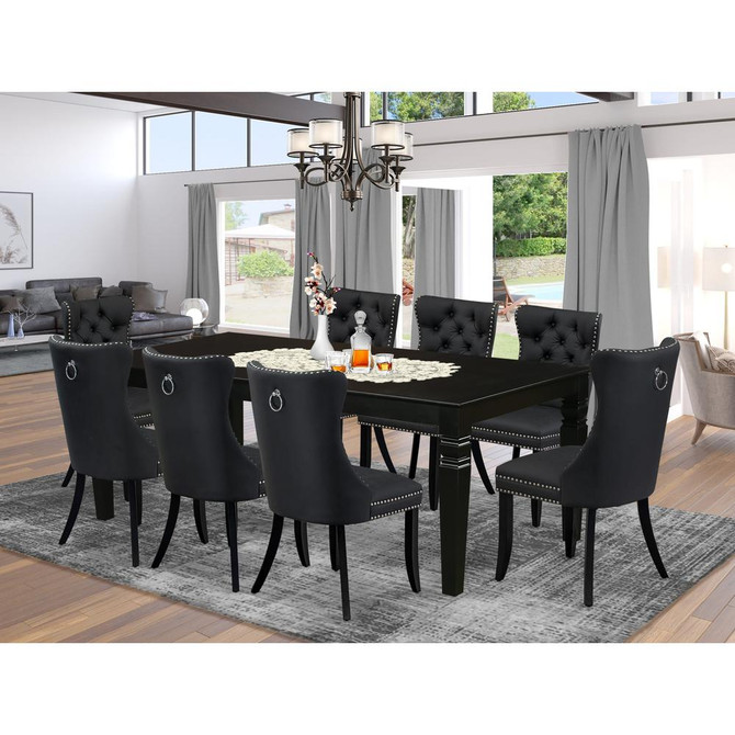 9 Piece Dining Table Set Consists of a Rectangle Kitchen Table