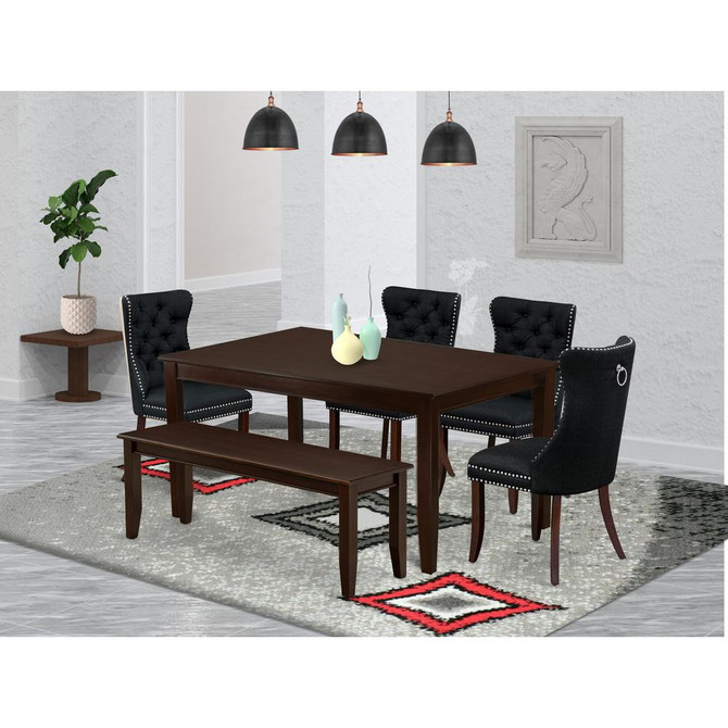 6 Piece Dining Room Table Set Consists of a Rectangle Kitchen Table