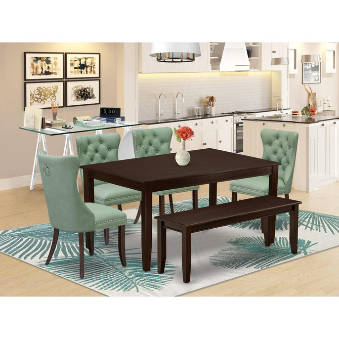 6 Piece Dining Room Table Set Consists of a Rectangle Kitchen Table
