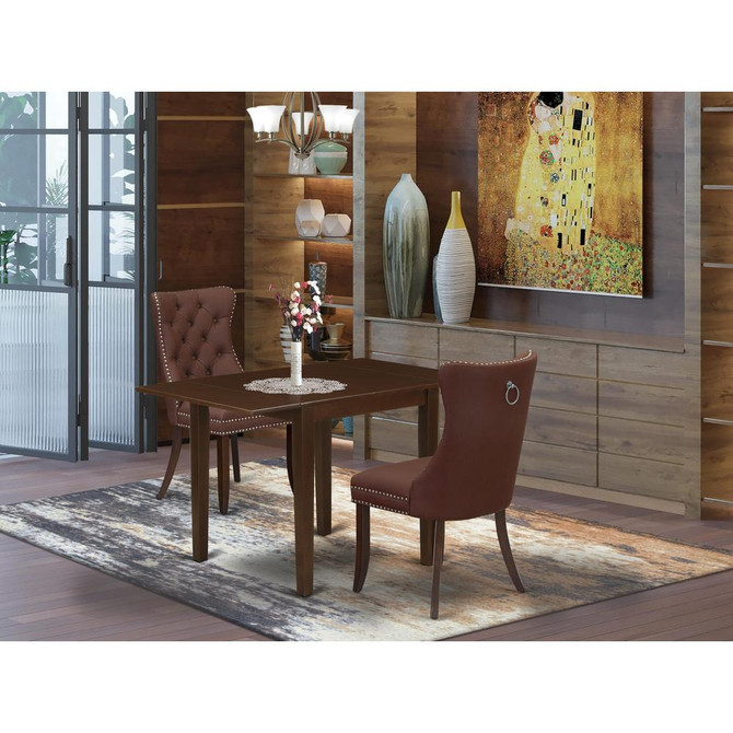 3 Piece Modern Dining Table Set Consists of a Rectangle Kitchen Table