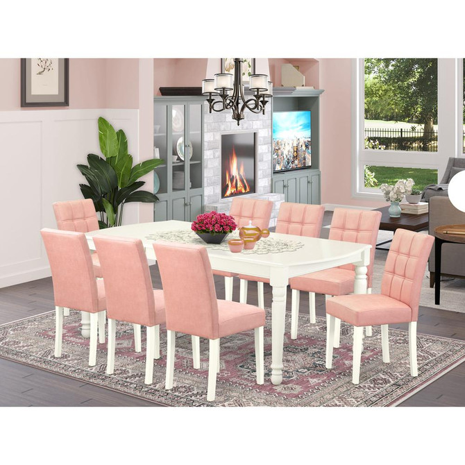 9 Piece Modern Dining Table Set contain A Wooden Table