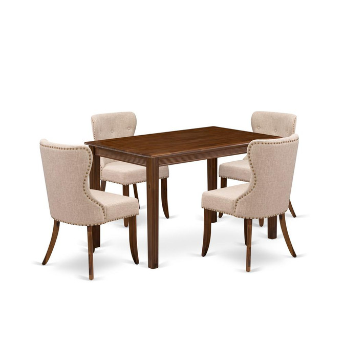 5 Piece Dinette Set for Small Spaces Contains a Rectangle Kitchen Dining Table