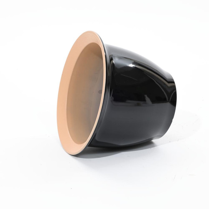 3-Piece Ebony Black Round Recyled Plastic Planter Set