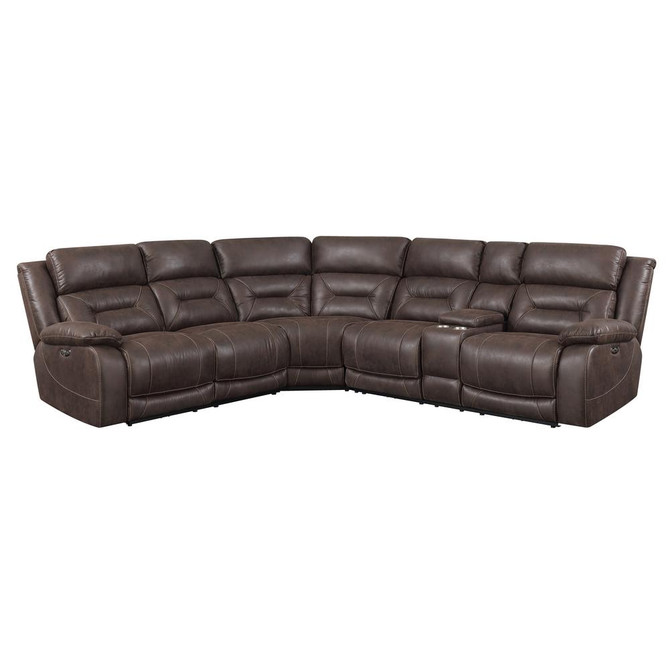 Aria 3PC Reclining Sectional - Saddle Brown